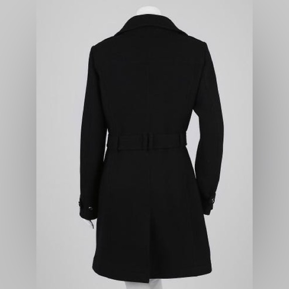 BURBERRY Brit Black Wool and Cashmere Blend Rushworth Belted Coat Size 12 - Picture 12 of 16